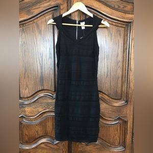 Black Knit Crochet Cache Dress Small NWT